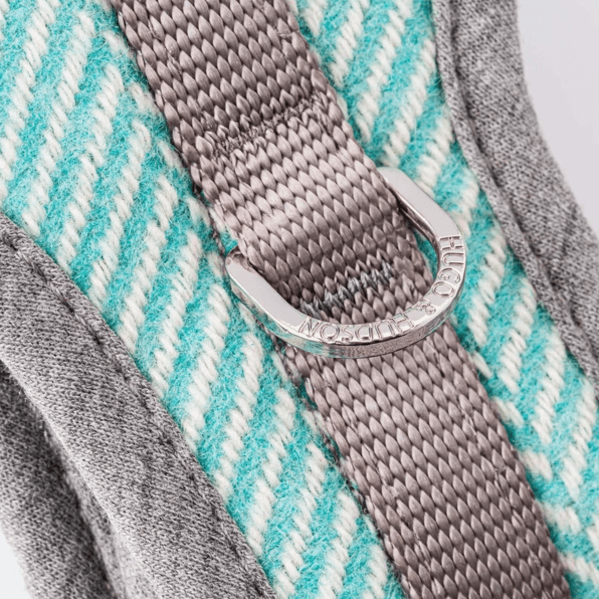 Hugo & Hudson Herringbone Tweed Dog Harness (Aqua) - Wuffies
