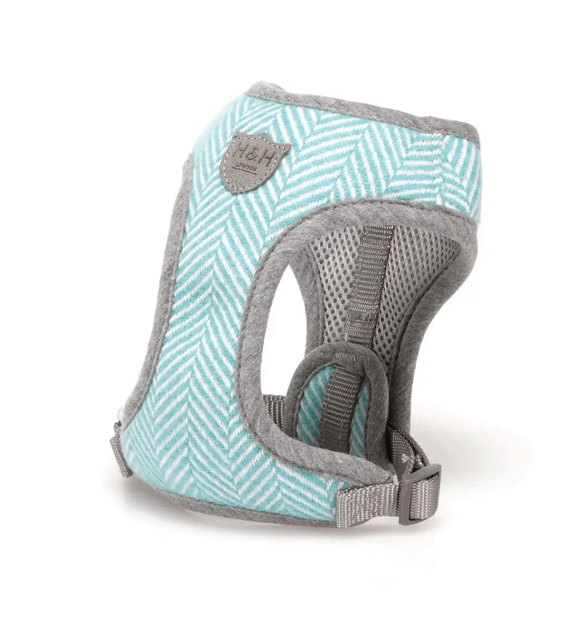 Hugo & Hudson Herringbone Tweed Dog Harness (Aqua) - Wuffies