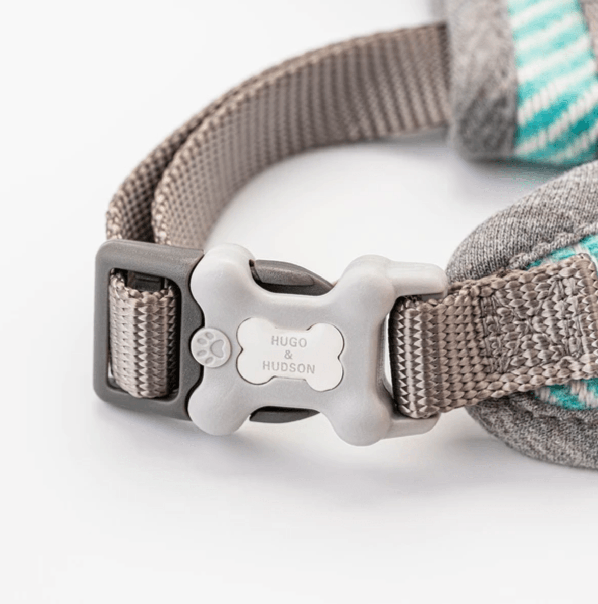 Hugo & Hudson Herringbone Tweed Dog Harness (Aqua) - Wuffies