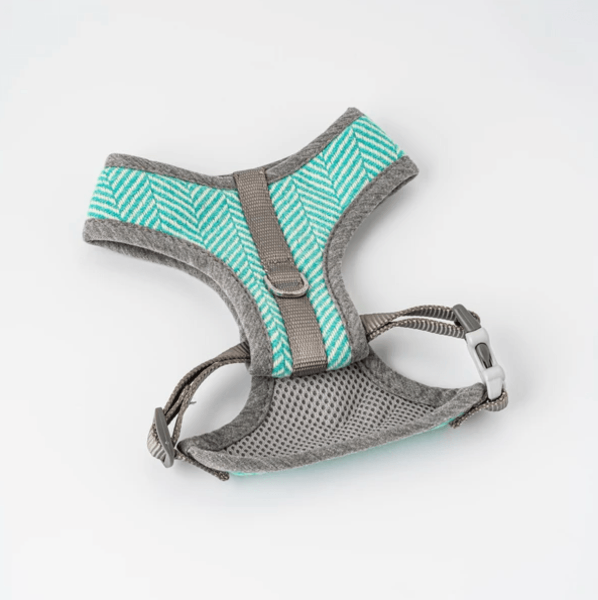 Hugo & Hudson Herringbone Tweed Dog Harness (Aqua) - Wuffies