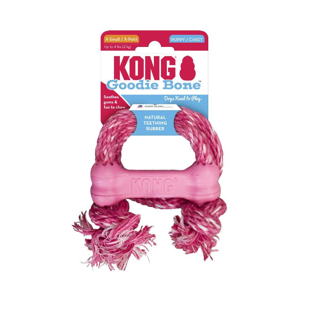 KONG Puppy Goodie Bone with Rope (X - Small) - Wuffies