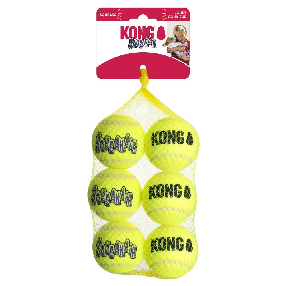KONG SqueakAir Tennis Ball (Medium, 6 Pack) - Wuffies