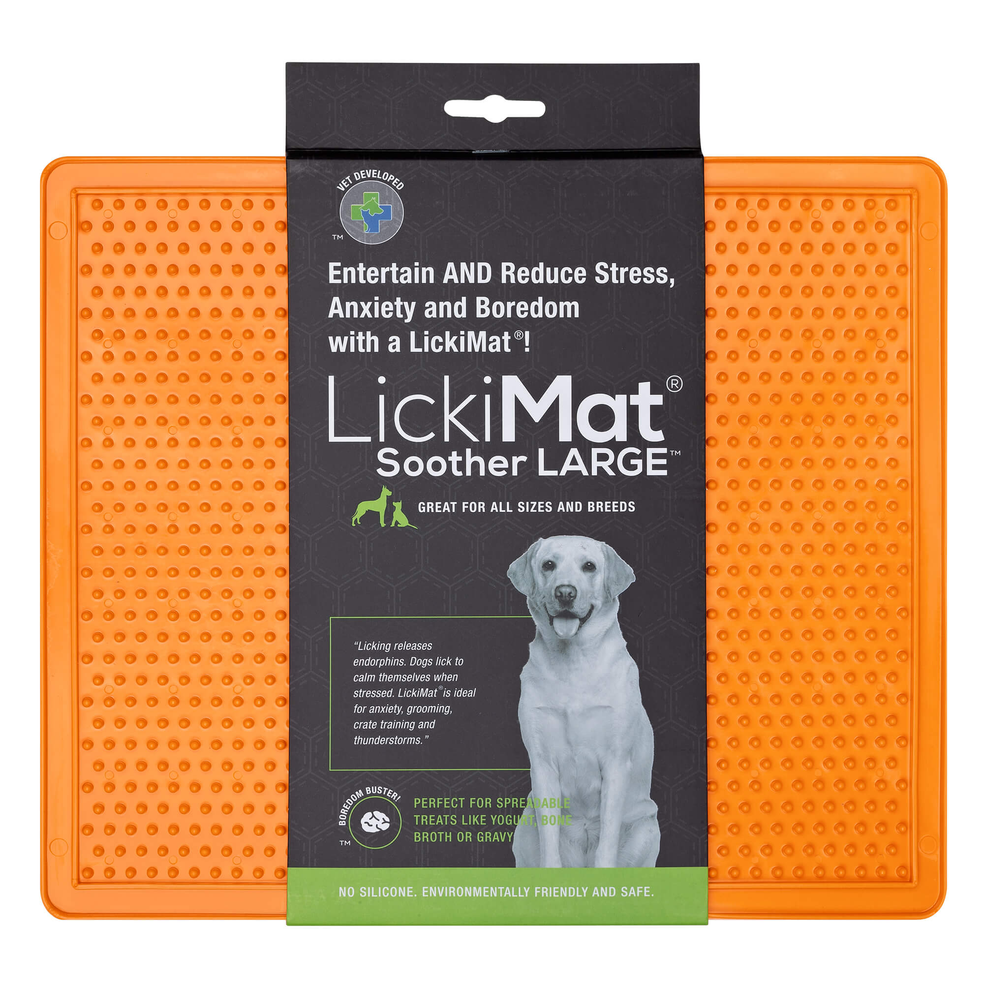 LickiMat Soother X - Large (Orange, 30cm) - Wuffies