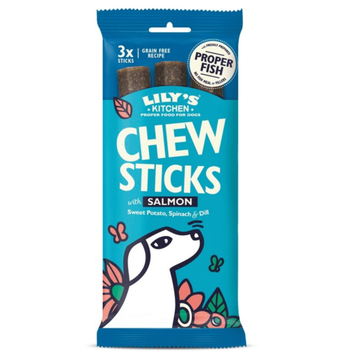 Lily's Kitchen Dog Chew Sticks with Salmon (120g) - Wuffies