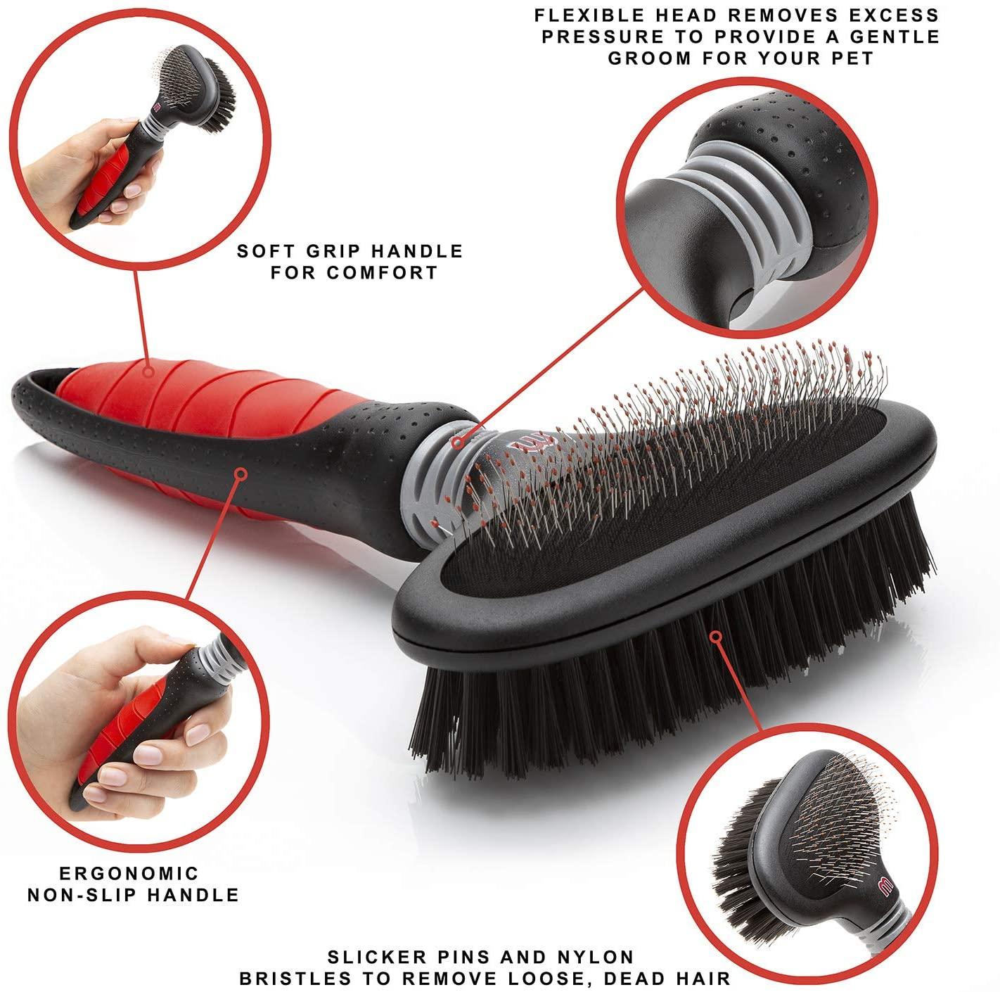 Mikki Dual Slicker Brush (Short - Medium, Double Coats) - Wuffies