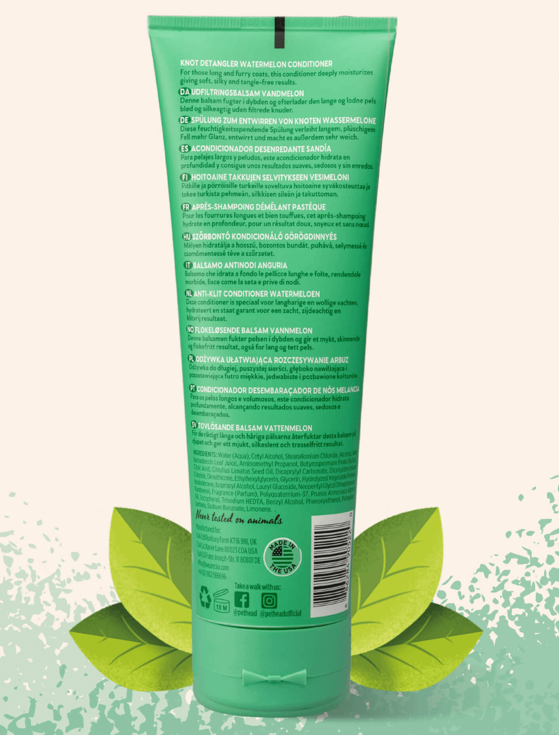 Pet Head Furtastic Knot Detangler Conditioner Watermelon (250ml) - Wuffies