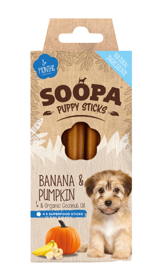 Soopa Dental Sticks Banana & Pumpkin Puppy (4 Sticks) - Wuffies