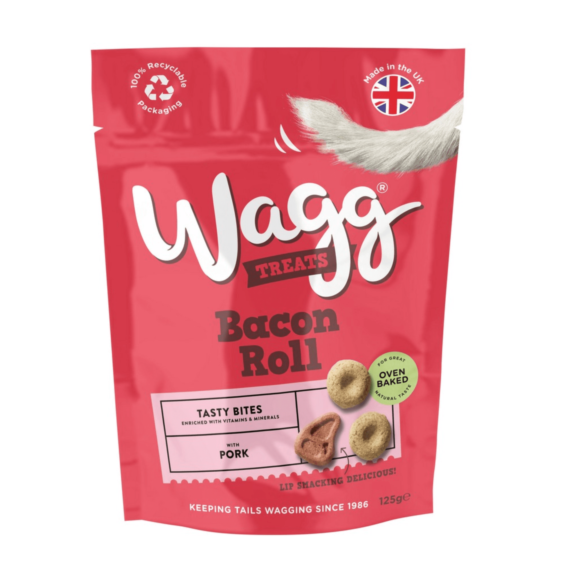 Wagg Treats Bacon Roll Tasty Bites (125g) - Wuffies